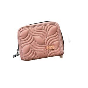 Lug Splits RFID Zip Around Wallet Blush Pink Quilted NWT